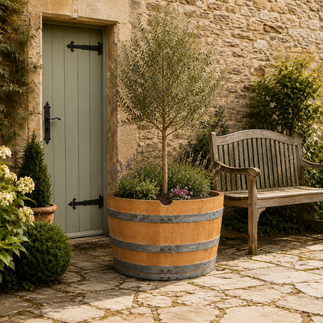 
                      
                        Genuine French Oak Wine Barrel Planters
                      
                    