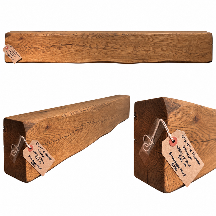 Clearance Solid Oak Fireplace Beams – Ready-Made, Individual Pieces