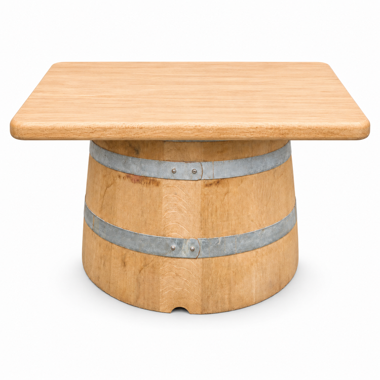 Round Wine Barrel Table with Handmade Barrel Stools