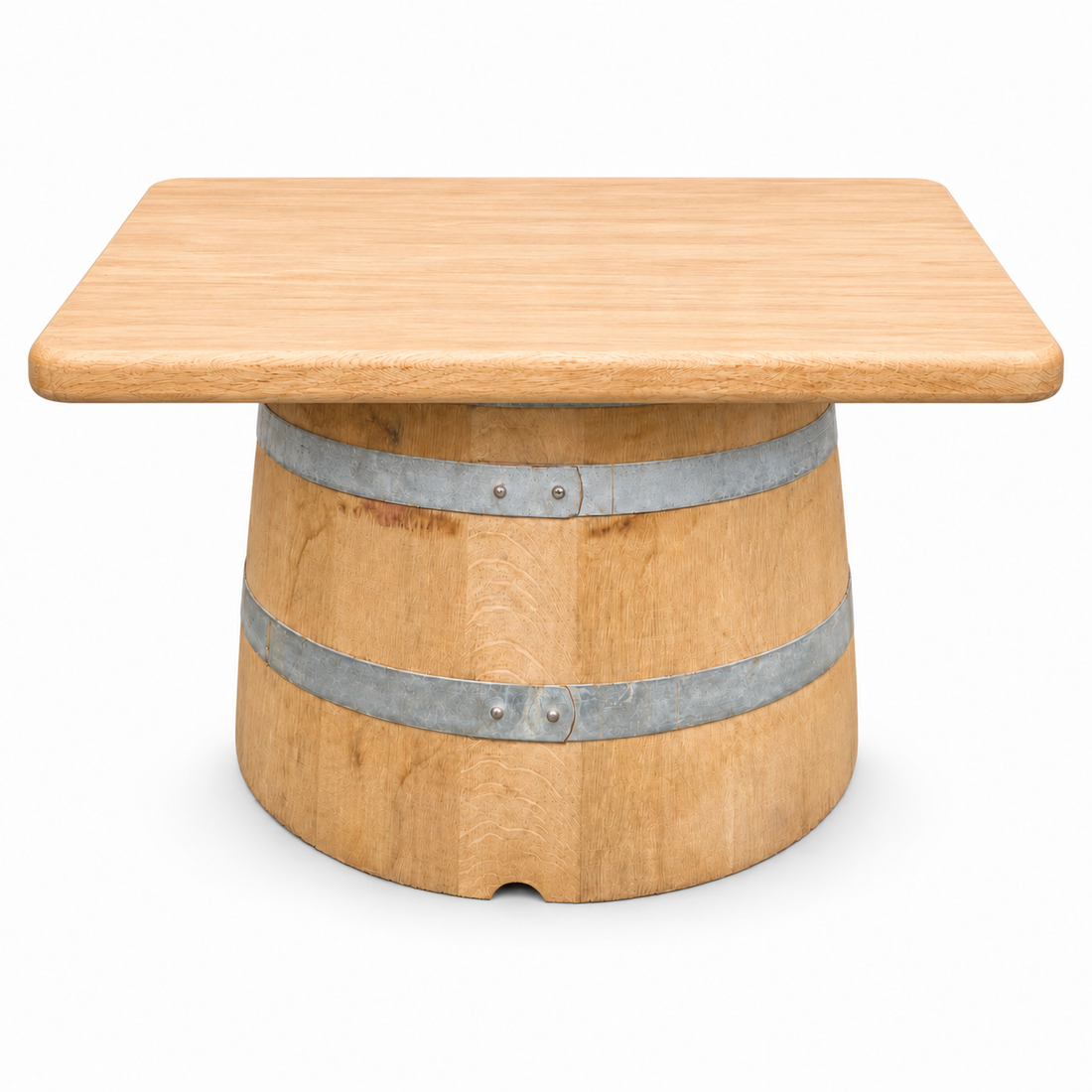 
                      
                        Round Wine Barrel Table with Handmade Barrel Stools
                      
                    