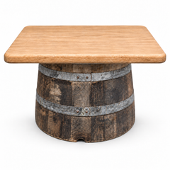 Round Wine Barrel Table with Handmade Barrel Stools