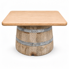 Round Wine Barrel Table with Handmade Barrel Stools