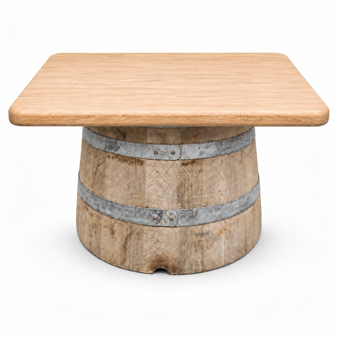 
                      
                        Round Wine Barrel Table with Handmade Barrel Stools
                      
                    