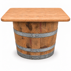 Round Wine Barrel Table with Handmade Barrel Stools