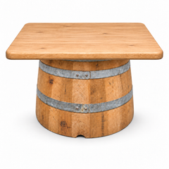 Round Wine Barrel Table with Handmade Barrel Stools