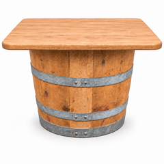 Round Wine Barrel Table with Handmade Barrel Stools