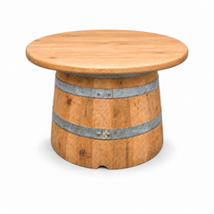 Round Wine Barrel Table with Handmade Barrel Stools