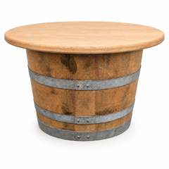 Round Wine Barrel Table with Handmade Barrel Stools