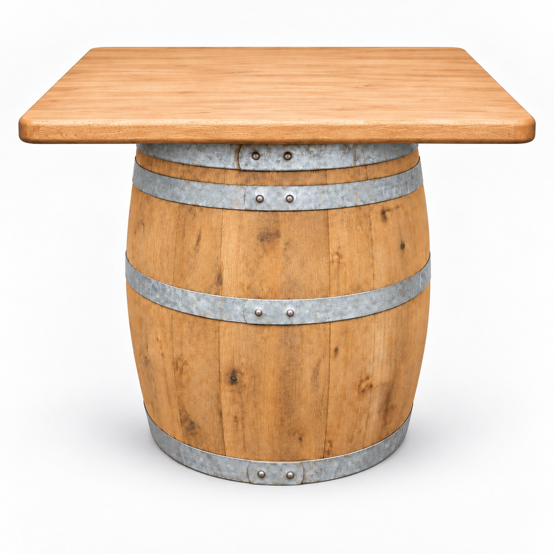 
                      
                        Round Wine Barrel Table with Handmade Barrel Stools
                      
                    