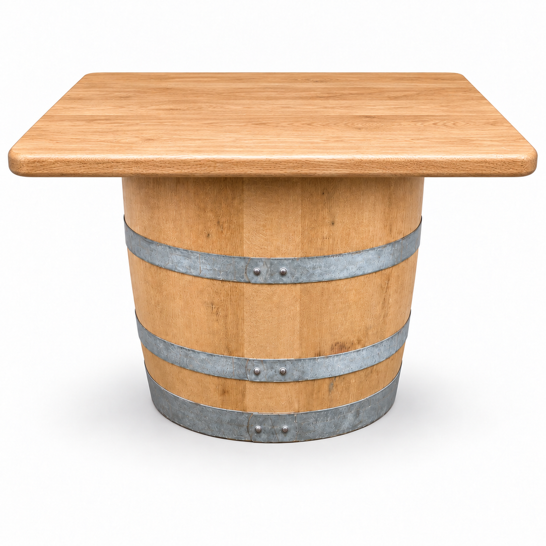 
                      
                        Round Wine Barrel Table with Handmade Barrel Stools
                      
                    