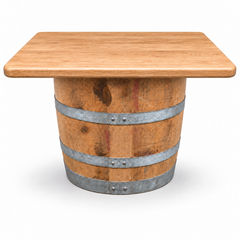 Round Wine Barrel Table with Handmade Barrel Stools