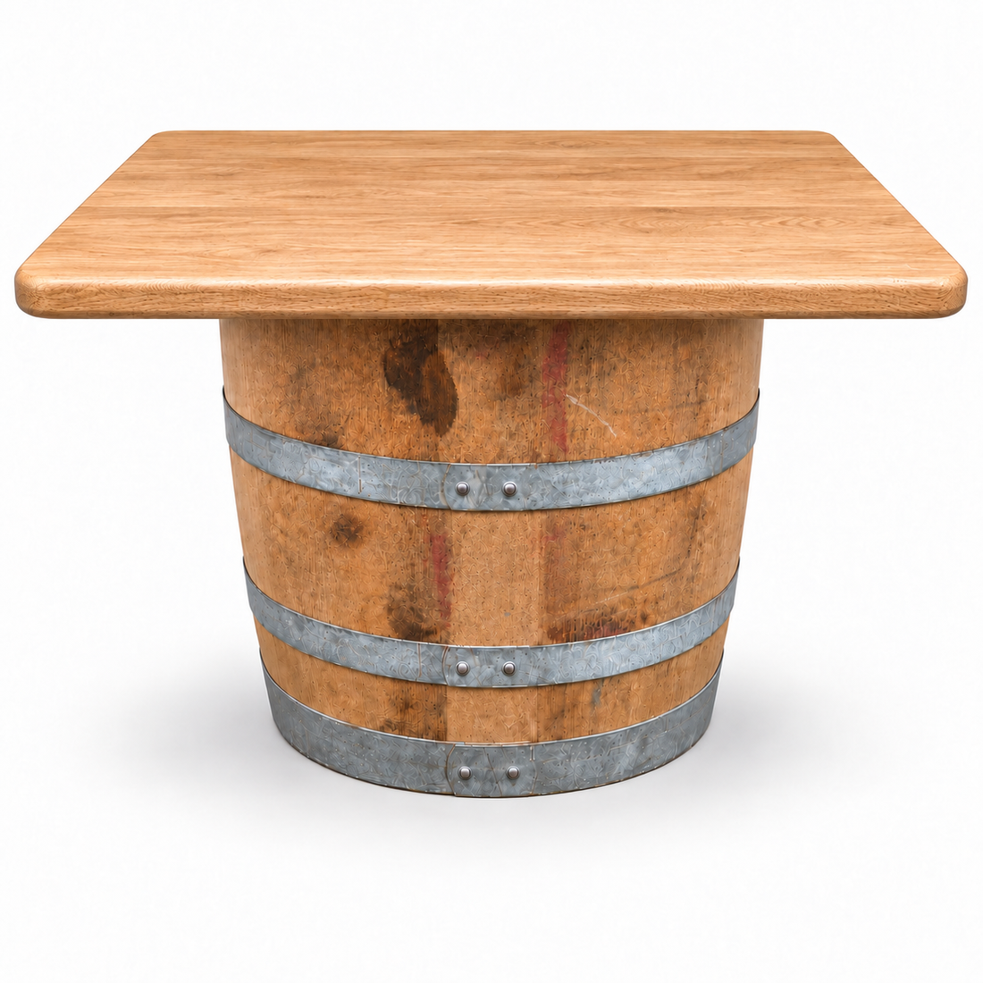 
                      
                        Round Wine Barrel Table with Handmade Barrel Stools
                      
                    