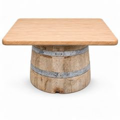 Round Wine Barrel Table with Handmade Barrel Stools
