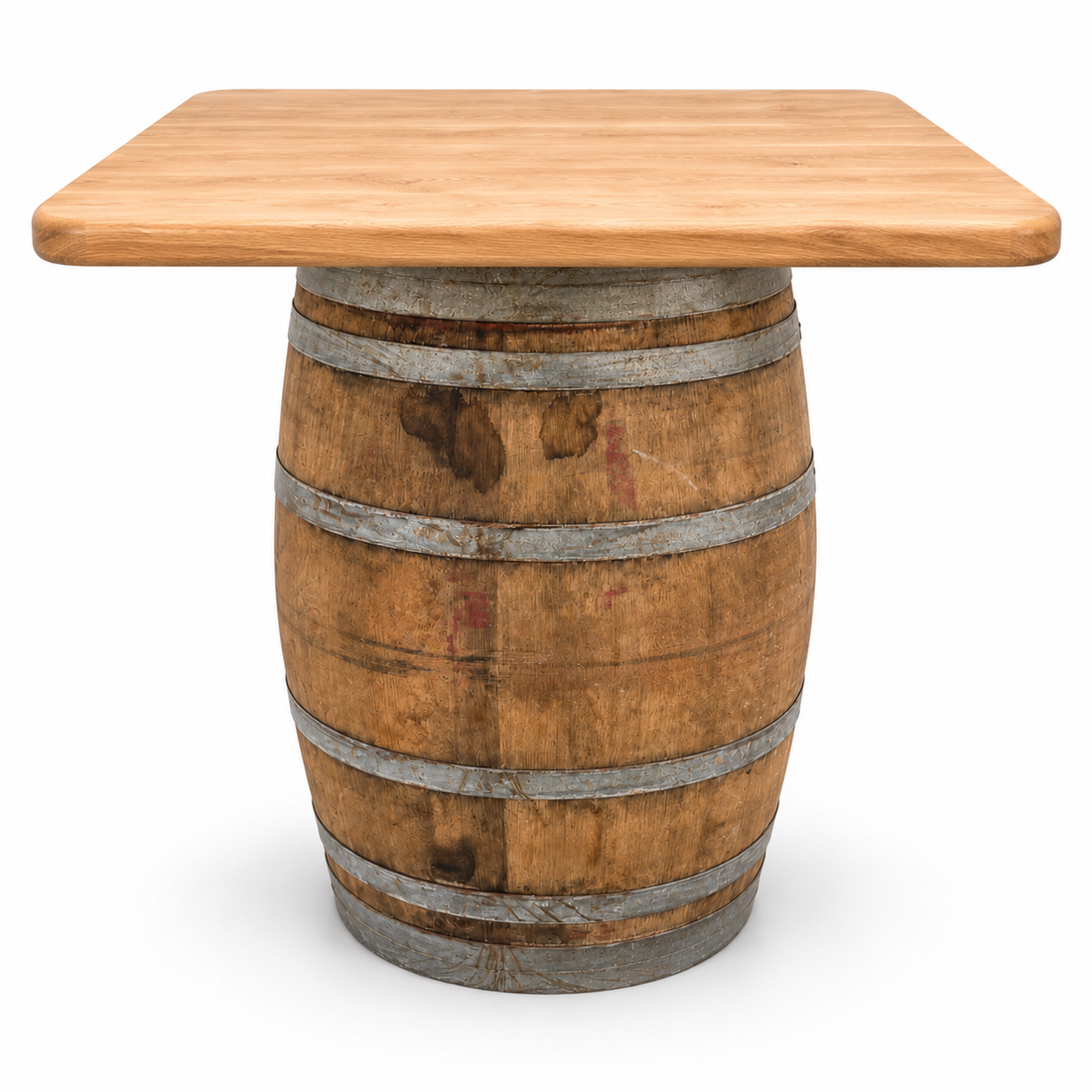 
                      
                        Round Wine Barrel Table with Handmade Barrel Stools
                      
                    