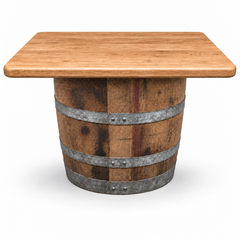 Round Wine Barrel Table with Handmade Barrel Stools