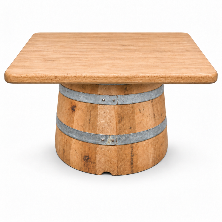 Round Wine Barrel Table with Handmade Barrel Stools