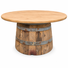 Round Wine Barrel Table with Handmade Barrel Stools