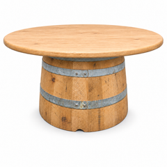 Round Wine Barrel Table with Handmade Barrel Stools