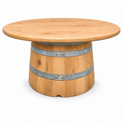 Round Wine Barrel Table with Handmade Barrel Stools