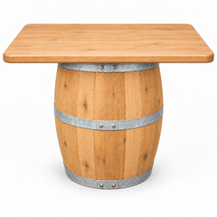 Round Wine Barrel Table with Handmade Barrel Stools