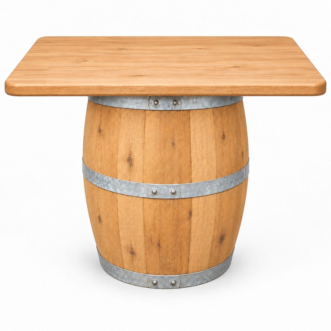 
                      
                        Round Wine Barrel Table with Handmade Barrel Stools
                      
                    