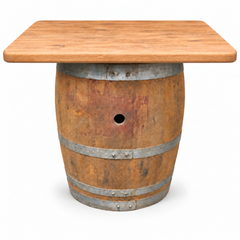Round Wine Barrel Table with Handmade Barrel Stools