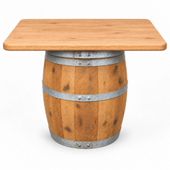 Round Wine Barrel Table with Handmade Barrel Stools