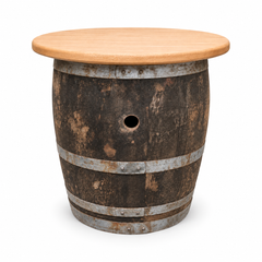 Round Wine Barrel Table with Handmade Barrel Stools