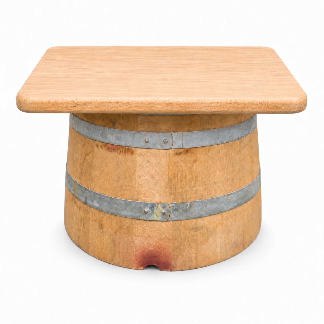 
                      
                        Round Wine Barrel Table with Handmade Barrel Stools
                      
                    