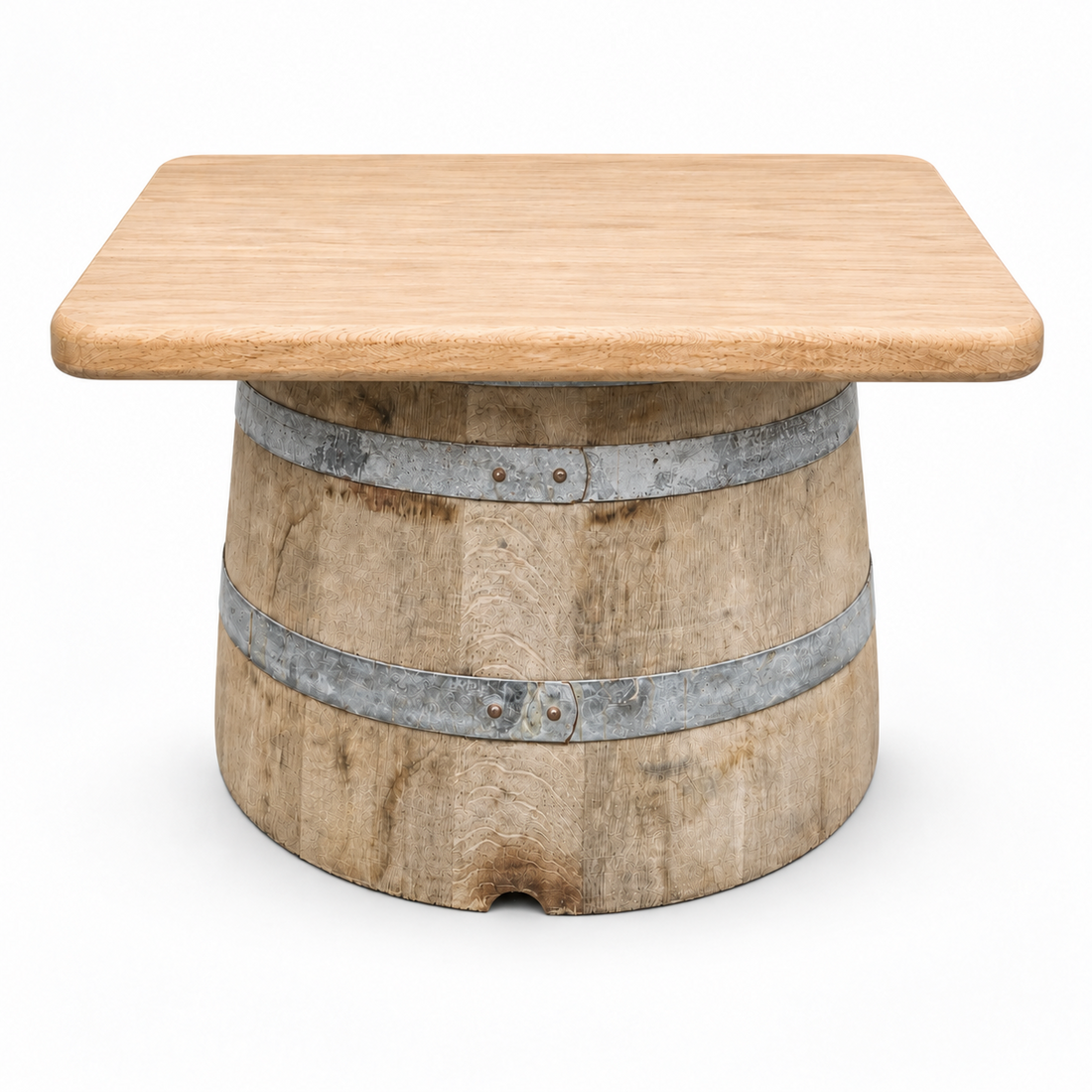 
                      
                        Round Wine Barrel Table with Handmade Barrel Stools
                      
                    