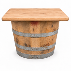 Round Wine Barrel Table with Handmade Barrel Stools