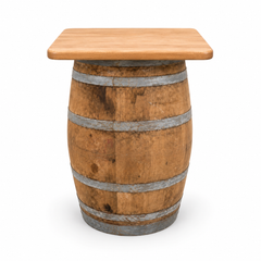 Round Wine Barrel Table with Handmade Barrel Stools