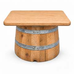 Round Wine Barrel Table with Handmade Barrel Stools