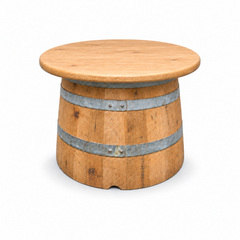 Round Wine Barrel Table with Handmade Barrel Stools