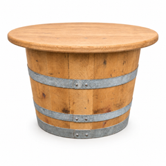 Round Wine Barrel Table with Handmade Barrel Stools