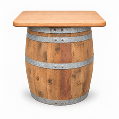 Round Wine Barrel Table with Handmade Barrel Stools