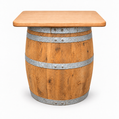 Round Wine Barrel Table with Handmade Barrel Stools