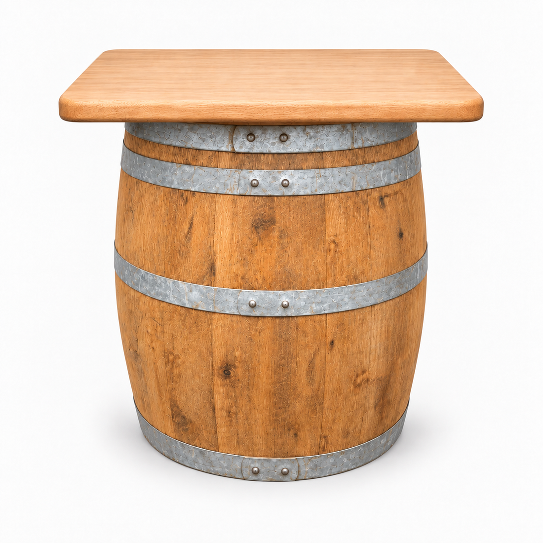 
                      
                        Round Wine Barrel Table with Handmade Barrel Stools
                      
                    