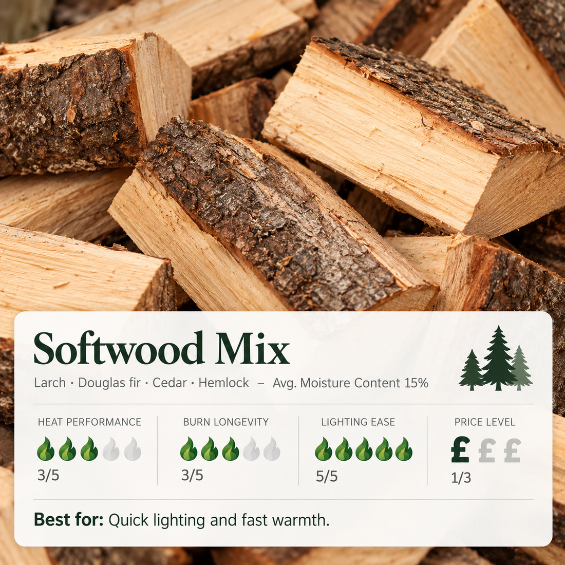Kiln-Dried Softwood Firewood Logs - Pembrokeshire Deliveries