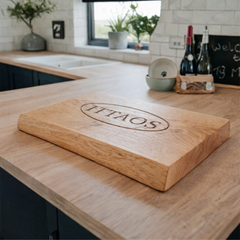 Solid Oak Chopping Board – James Martin Style Butchers Block (Custom Size, Square or Live Waney Edge)