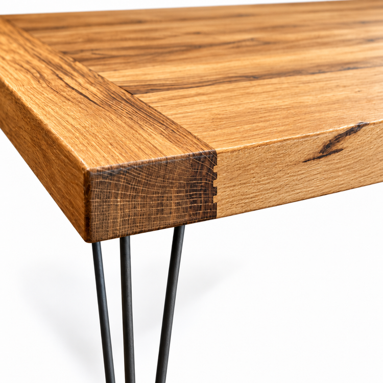 Solid Oak Hairpin Desk – Handmade Oak Office Desk