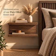 Solid Oak Floating Bedside Shelf