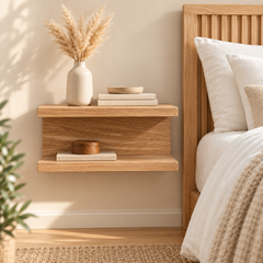 Solid Oak Floating Bedside Shelf
