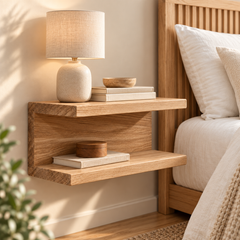 Solid Oak Floating Bedside Shelf