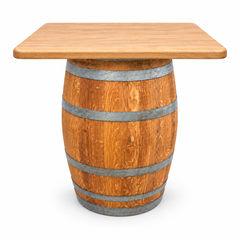 Round Wine Barrel Table with Handmade Barrel Stools