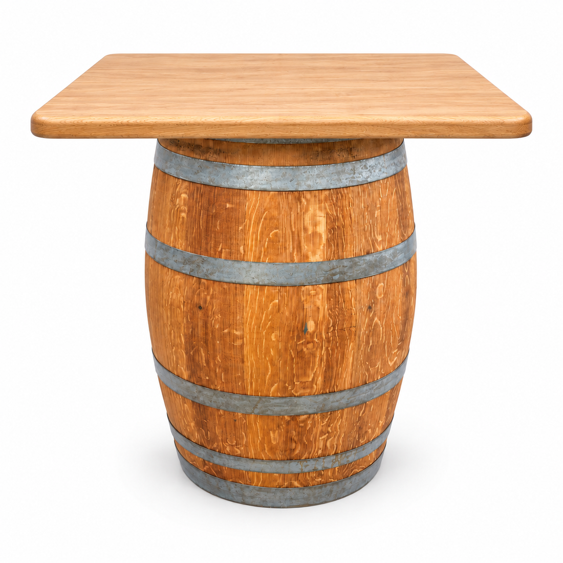 
                      
                        Round Wine Barrel Table with Handmade Barrel Stools
                      
                    