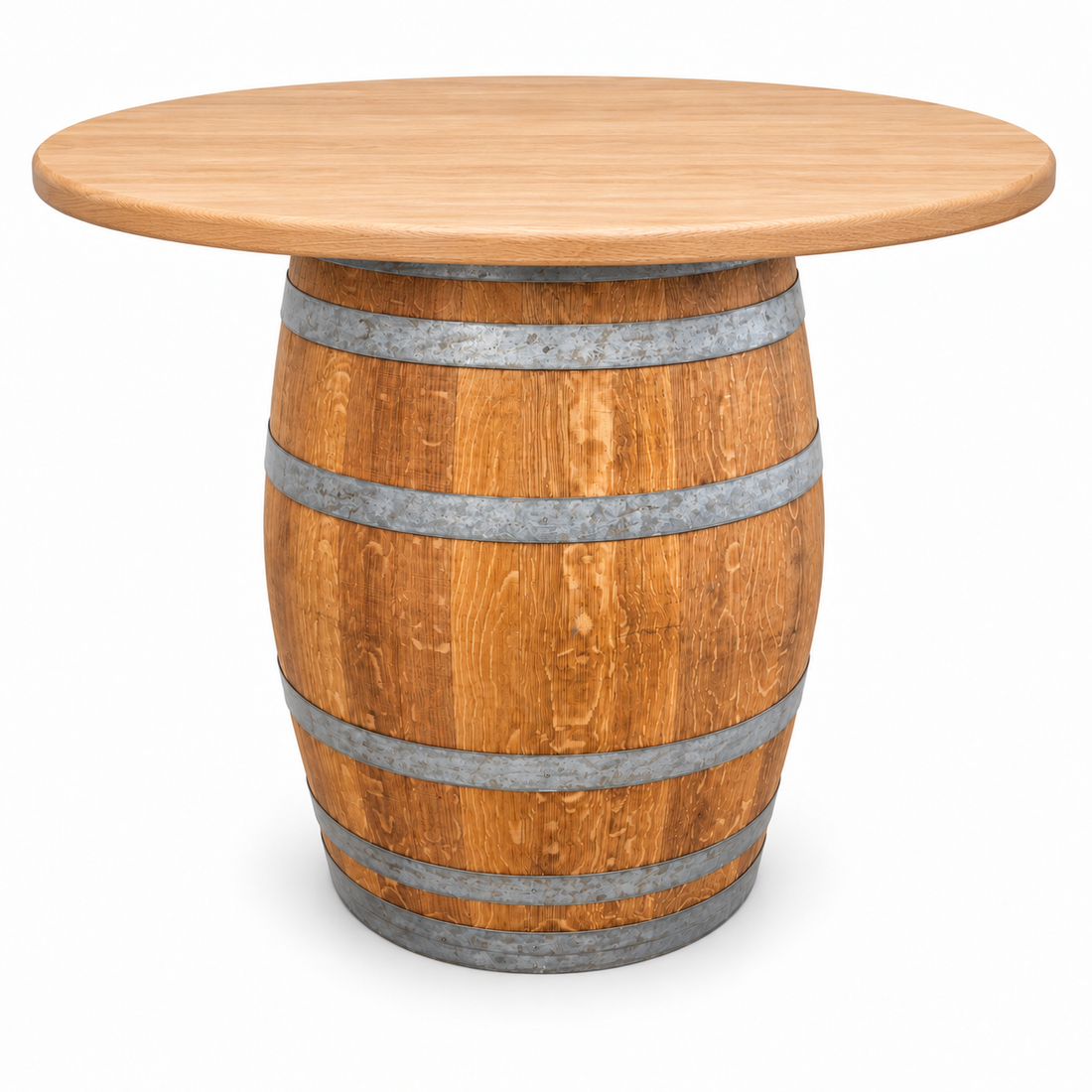 
                      
                        Round Wine Barrel Table with Handmade Barrel Stools
                      
                    