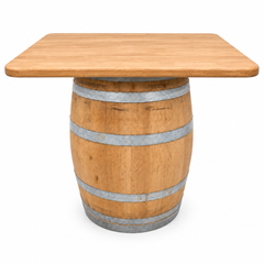 Round Wine Barrel Table with Handmade Barrel Stools
