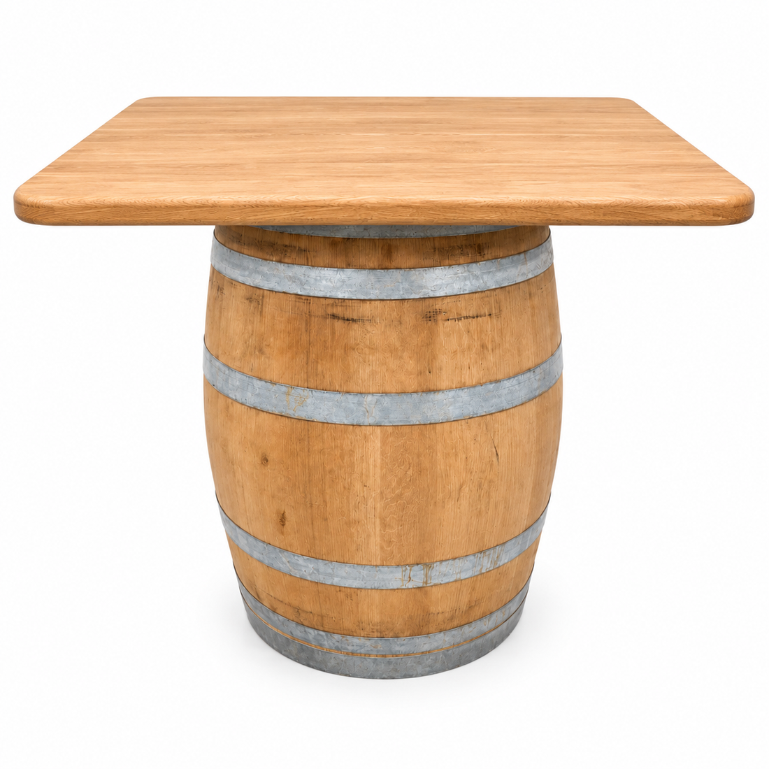 
                      
                        Round Wine Barrel Table with Handmade Barrel Stools
                      
                    