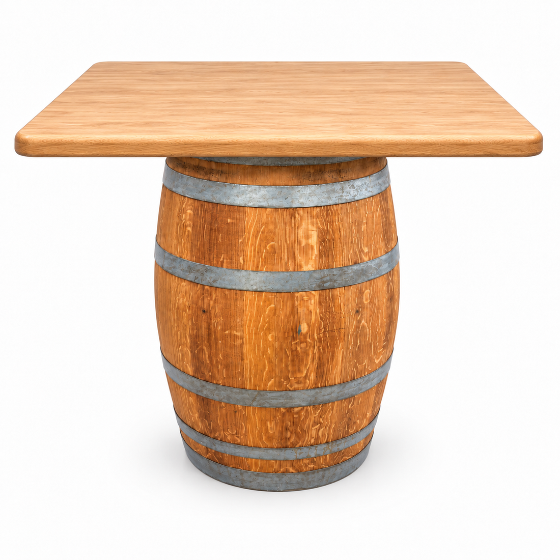 
                      
                        Round Wine Barrel Table with Handmade Barrel Stools
                      
                    